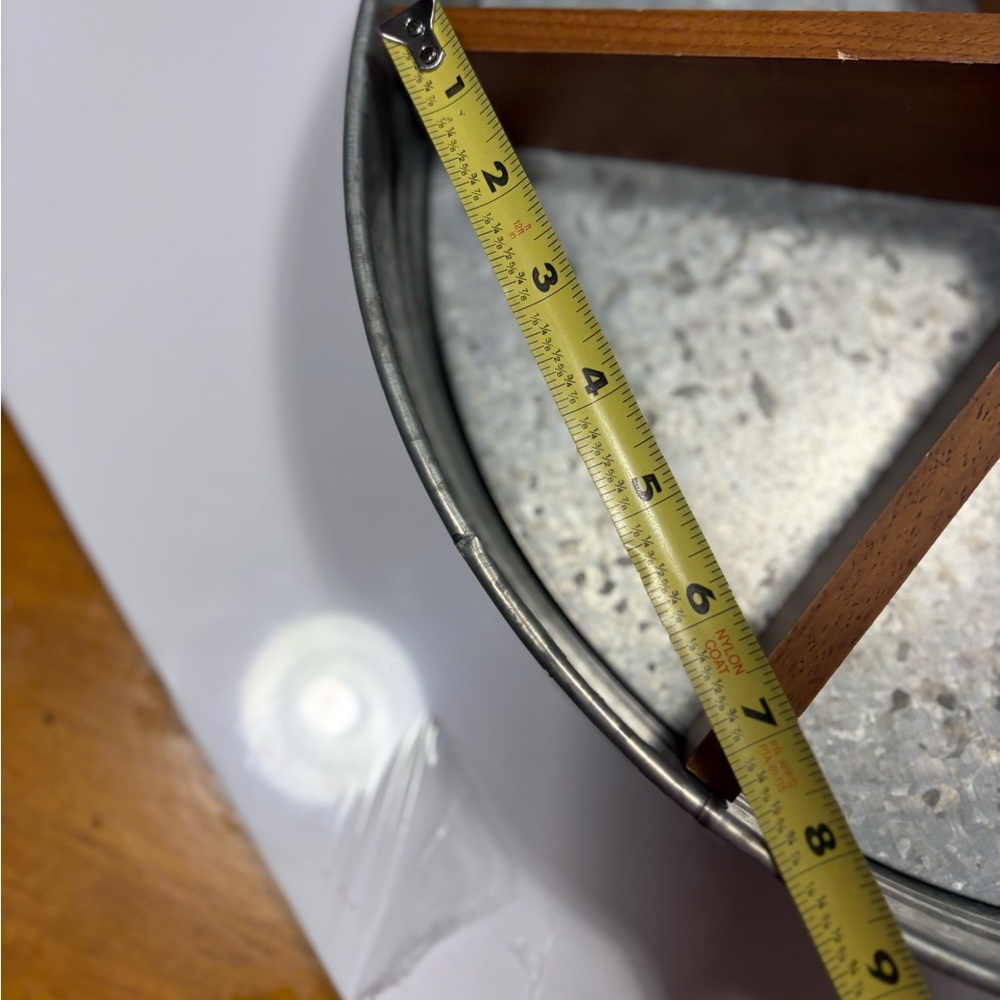 lazy susan features a galvanized metal base wood divider insert for serving - Picture 4 of 10